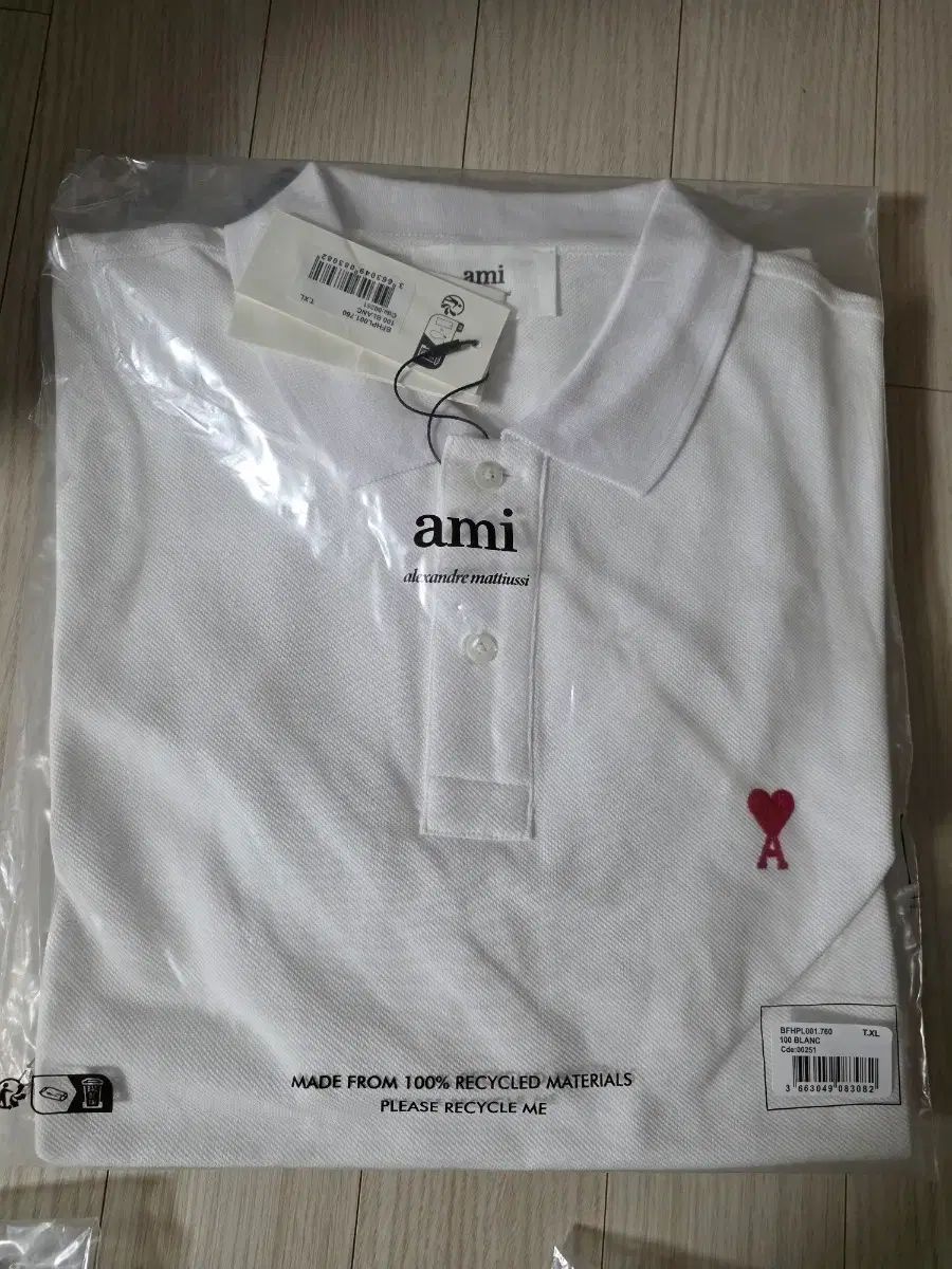 アミ カラーTシャツ 白 L XL