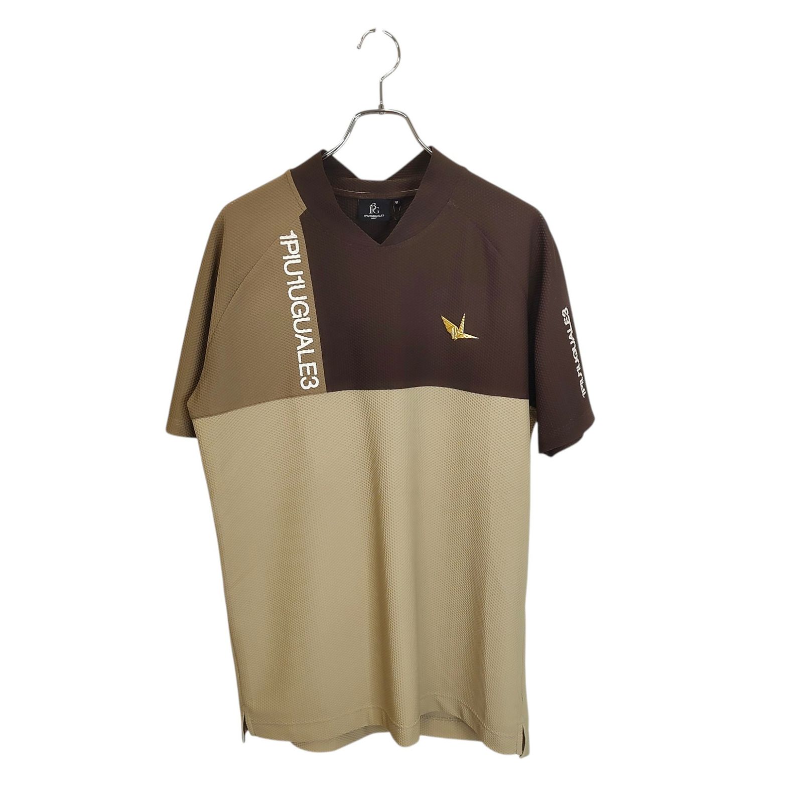1PIU1UGUALE3 GOLF ウノピゥウノウグァーレトレ ゴルフ 24SS S/S MOCK NECK SIDE SWITCH モックネック 半袖 Tシャツ GRT218-POE488 6 XL ブラウン メンズ