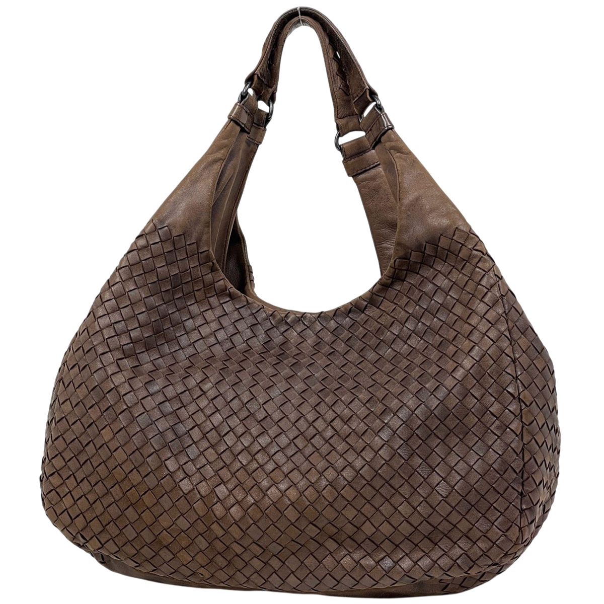 ボッテガヴェネタ BOTTEGAVENETA イントレチャート カンパーナ ショルダーバッグ ハンドバッグ レザー ブラウン 124864 レディース 【中古】