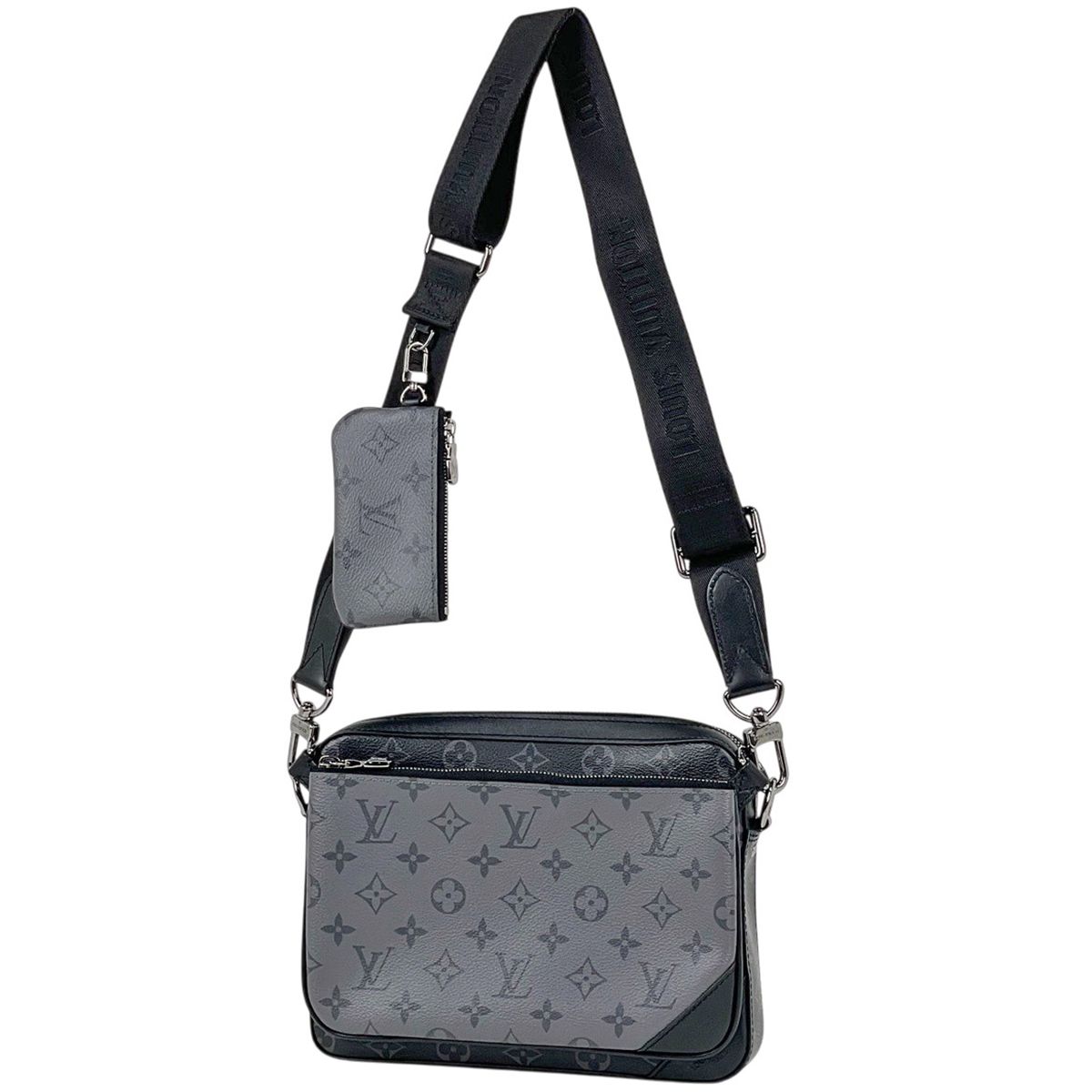 ルイ・ヴィトン Louis Vuitton トリオ メッセンジャー モノグラムリバース ポーチ ショルダーバッグ モノグラムエクリプス ノワール(ブラック) グレー M69443 メンズ 【中古】