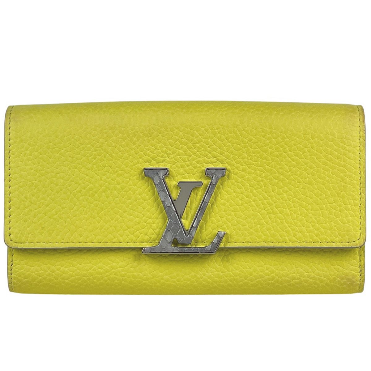 ルイ・ヴィトン Louis Vuitton ポルトフォイユ カプシーヌ 長財布 トリヨン トニックレモン N89197 レディース 【中古】