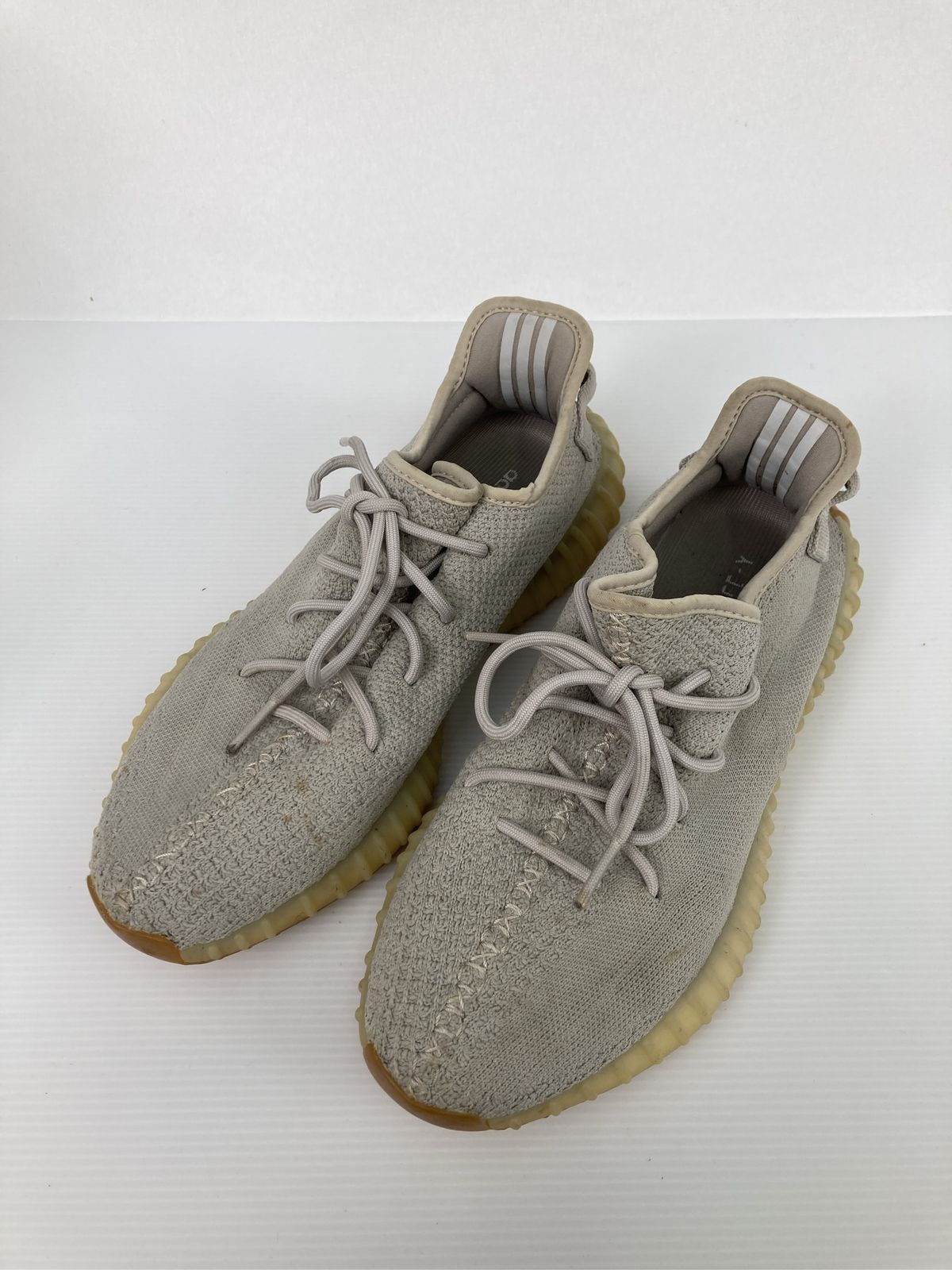 adidas アディダス スニーカー ベージュ ニット 無地 紐 ローカット メンズ レディース