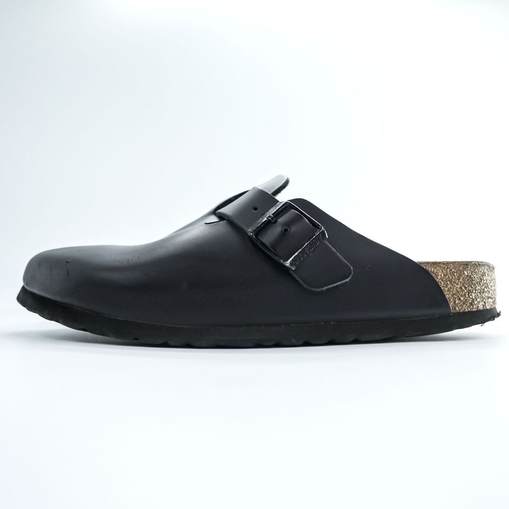 BIRKENSTOCK ドイツ製 ボストン BOSTON レザー サンダル 26.5cm ブラック スエードインソール ベルトバックル
