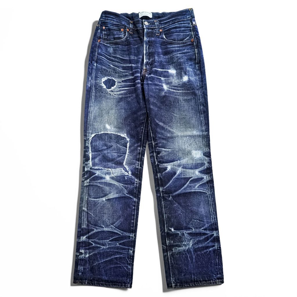 TOLQ 転写 デニムパンツ 1967年サンプリング イージーパンツ M Tronpe L’oeil Printed Stretch Trousers TA-5001 日本製
