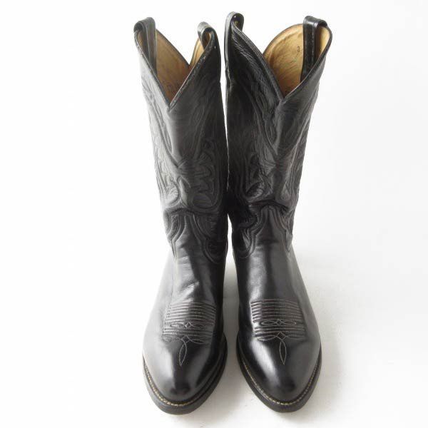 美品 USA製 Tony Lama オールブラック ウエスタンブーツ 28cm 黒
