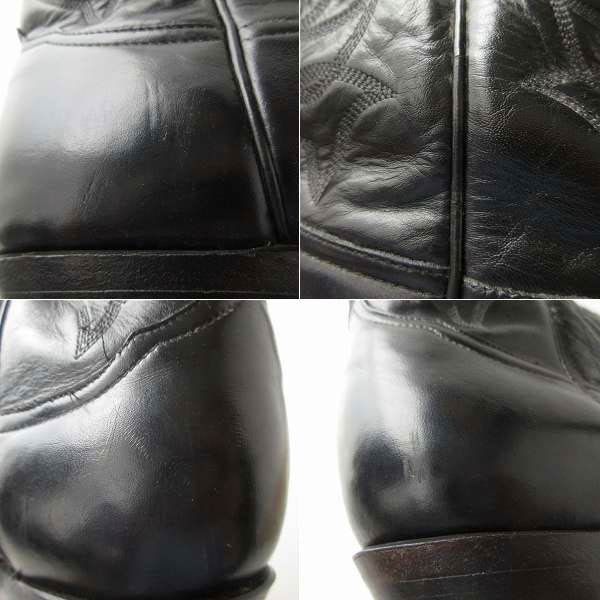 美品 USA製 Tony Lama オールブラック ウエスタンブーツ 28cm 黒 