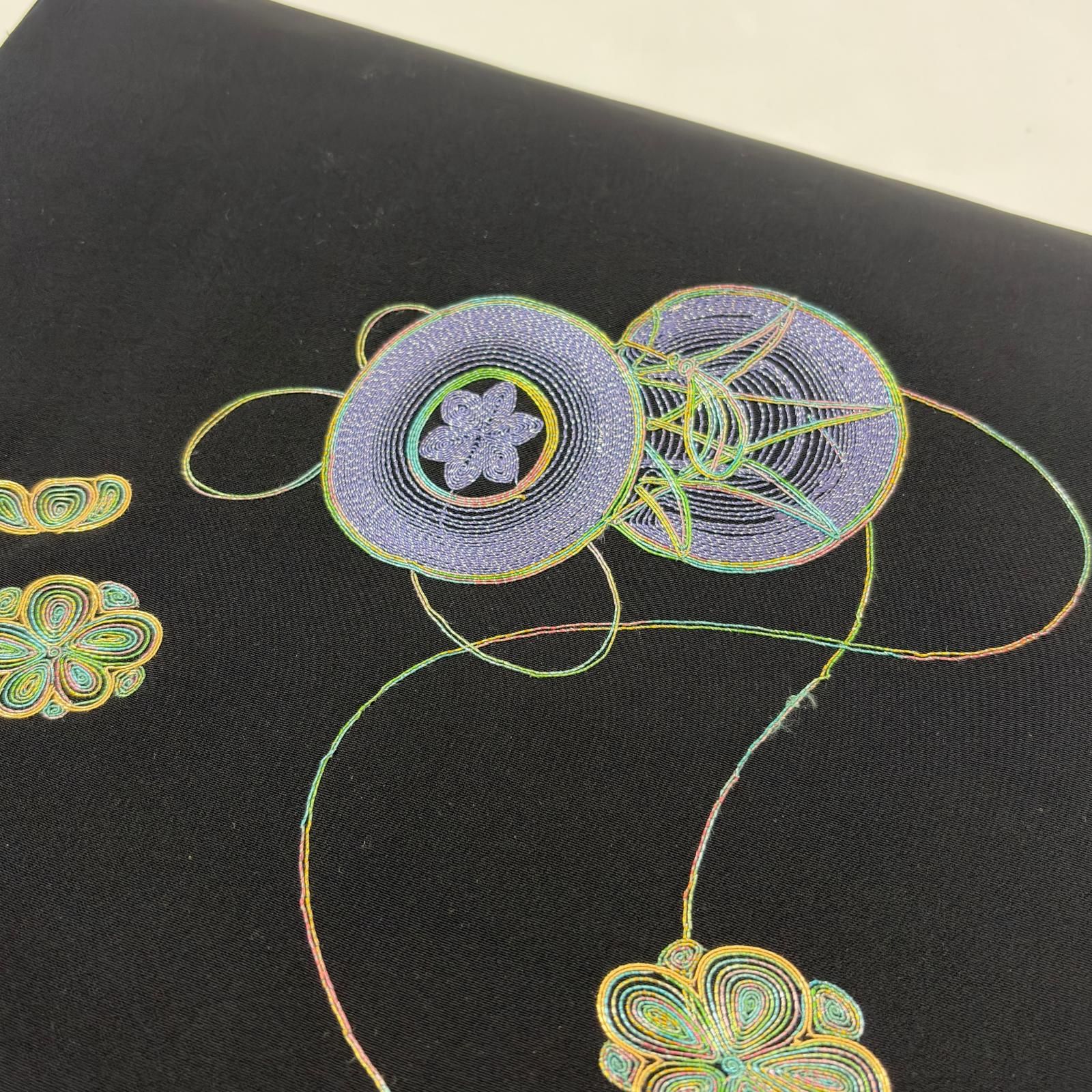 名古屋帯 駒刺繍 ラメ 塩瀬 美しい花 九寸 正絹 MA-7154 - メルカリ
