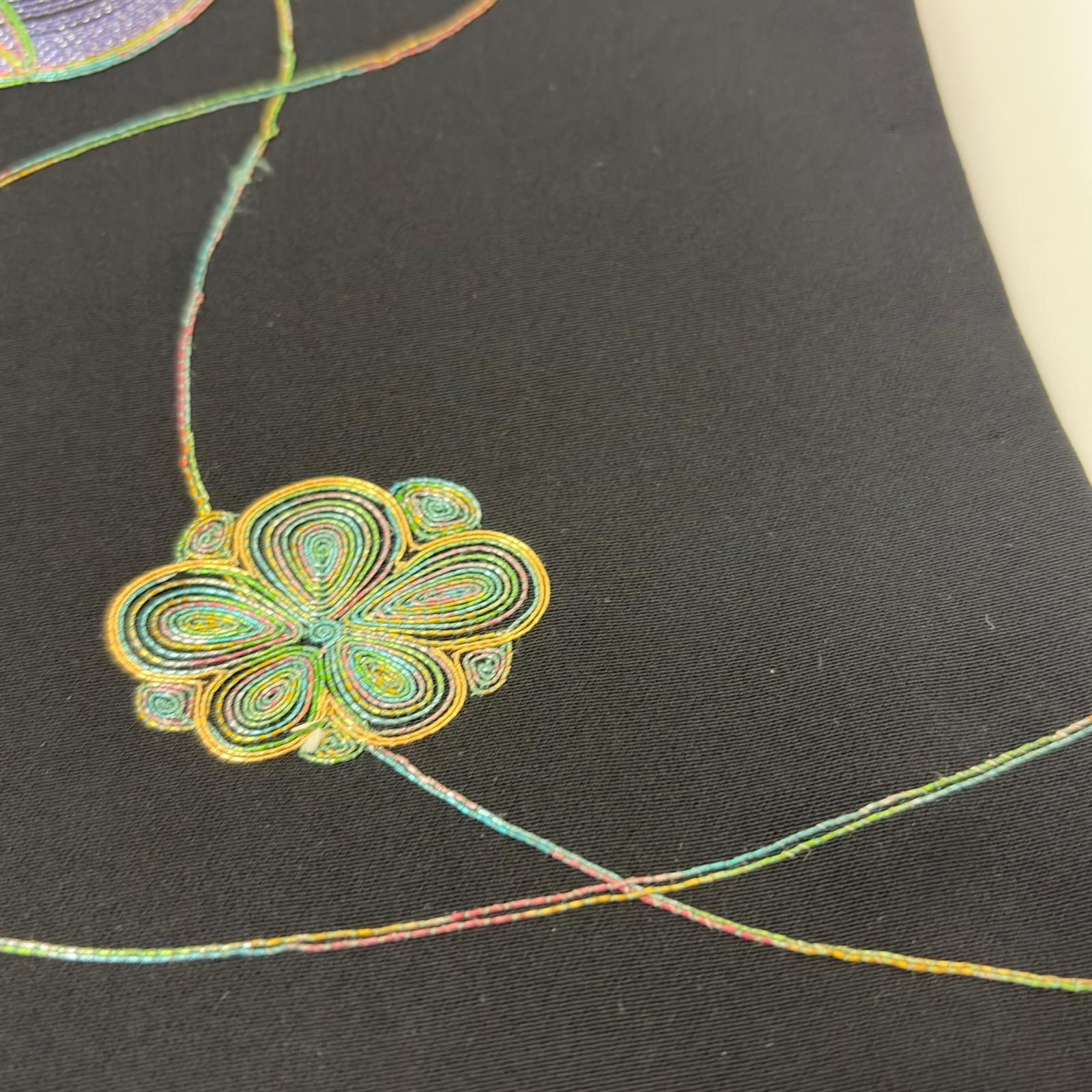 名古屋帯 駒刺繍 ラメ 塩瀬 美しい花 九寸 正絹 MA-7154 - メルカリ