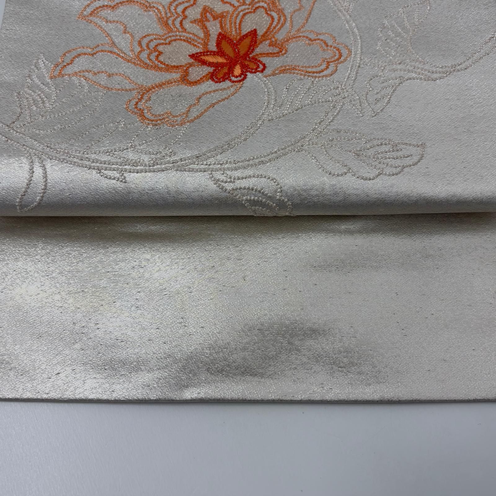 名古屋帯 相良刺繍 美しい花 九寸 正絹 MA-7168 - メルカリ