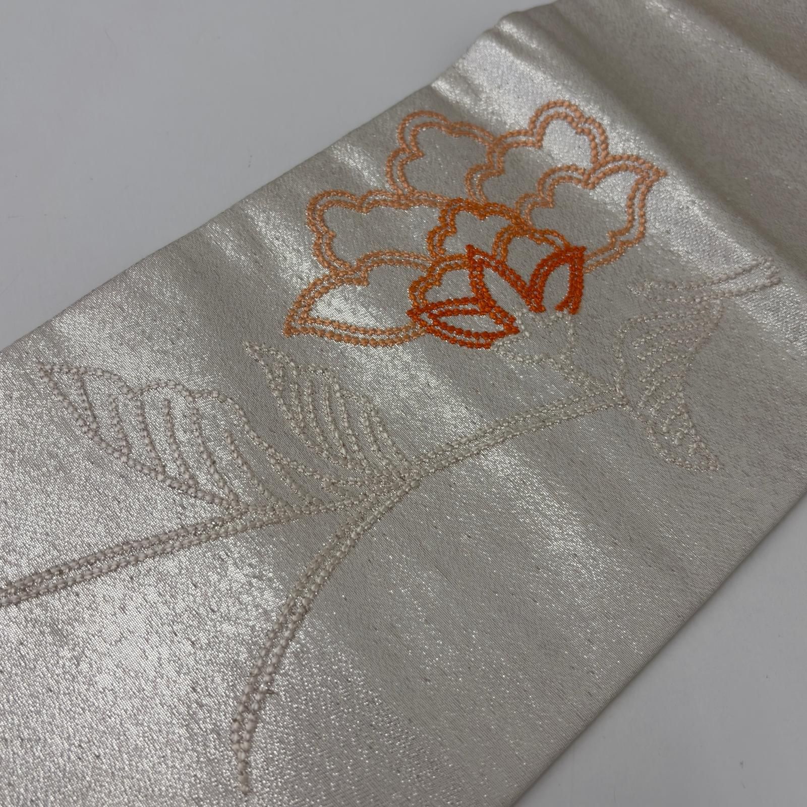 名古屋帯 相良刺繍 美しい花 九寸 正絹 MA-7168 - メルカリ