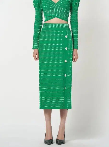 RVN NEW YORK ボタン デザインテープ ニット スカート Sサイズ 正規品