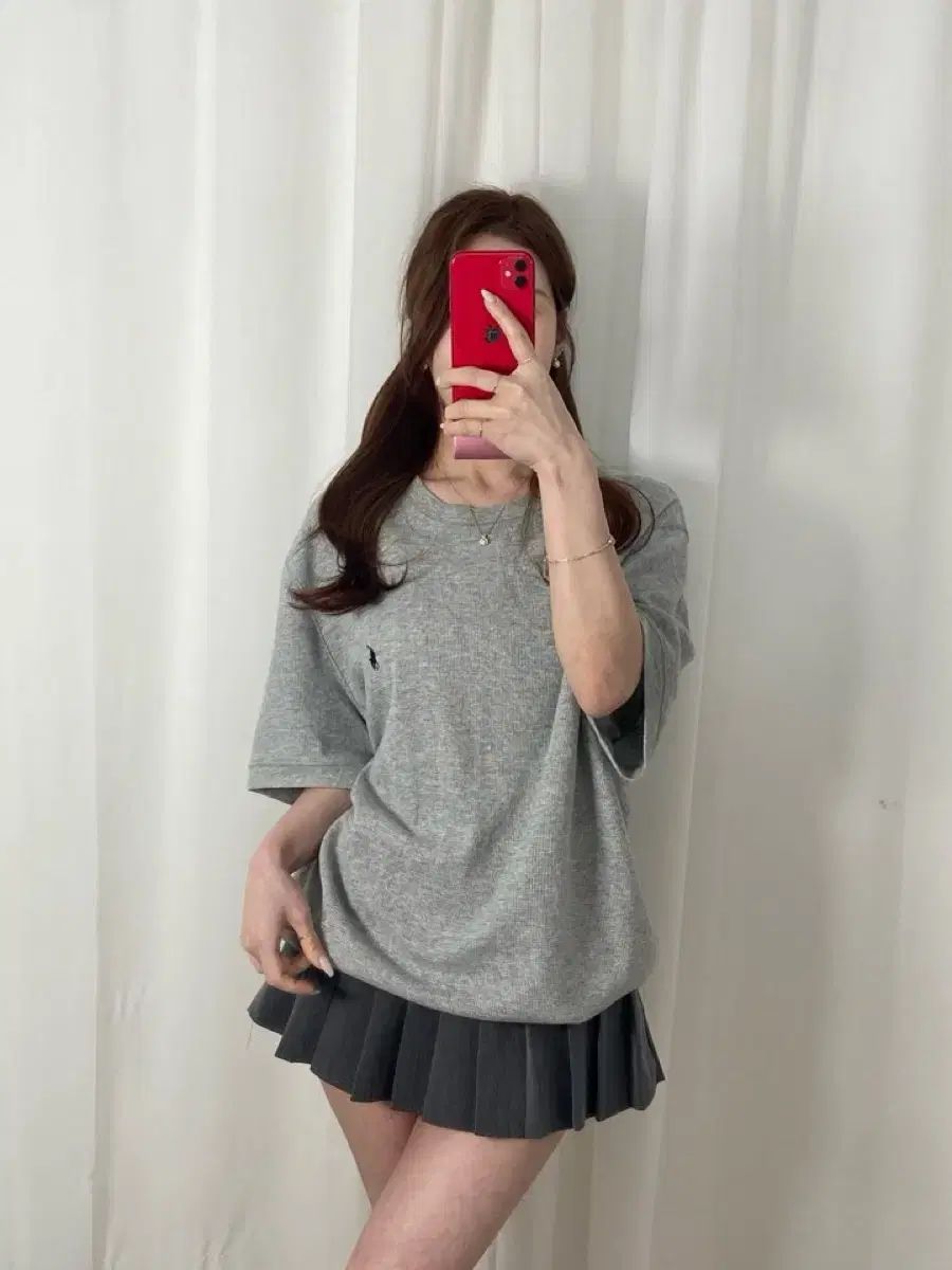 ポロ ワッフル 半袖 ニット