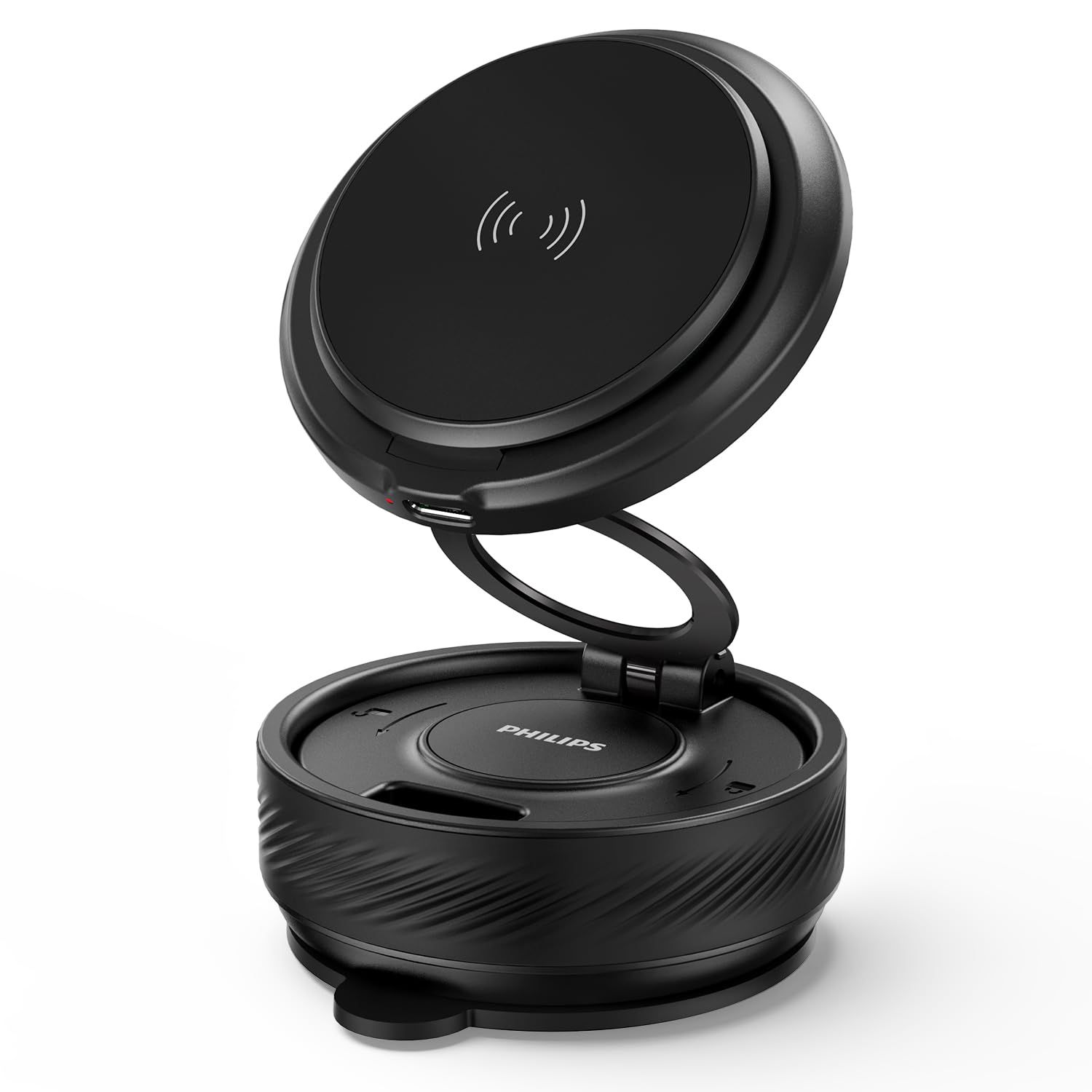 Philips (フィリップス) 車載スマホホルダー Qiワイヤレス充電 ナノゲル吸盤 15W急速充電 マグネット超強力吸着 magsafeホルダー 180°調節 360°回転 吸盤ロックダイヤル 携帯ホルダー 折りたたみ式 片手操作 車用ホルダー ...
