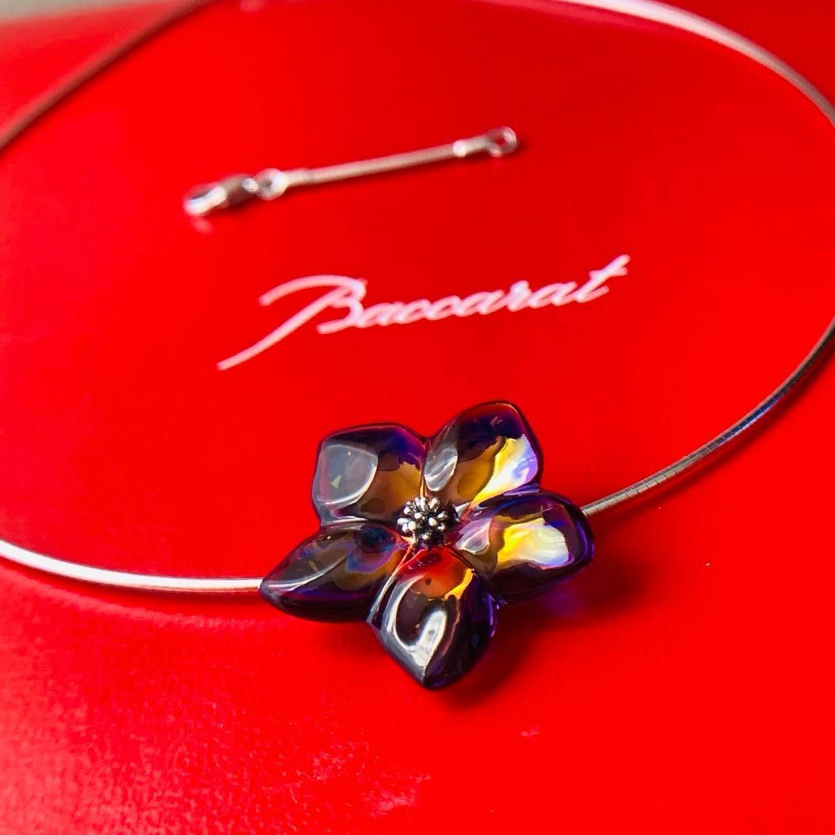 希少 バカラ ブロッサム ネックレス 925silver チョーカー フラワー Baccarat