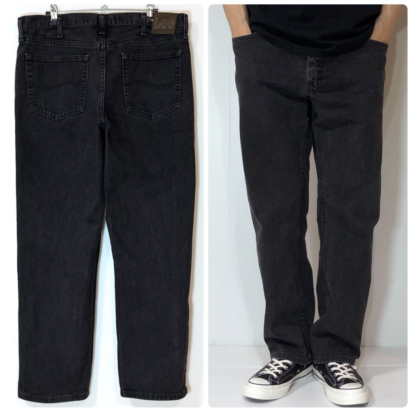 美品 良サイズ 00s Lee REGULAR FIT BLACK リー W36L30 レギュラー 