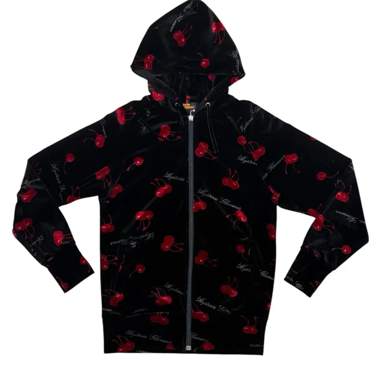 HYSTERIC GLAMOUR ヒステリックグラマー アーカイブ さくらんぼ パータン ベロア フード ジップアップ ジャケット