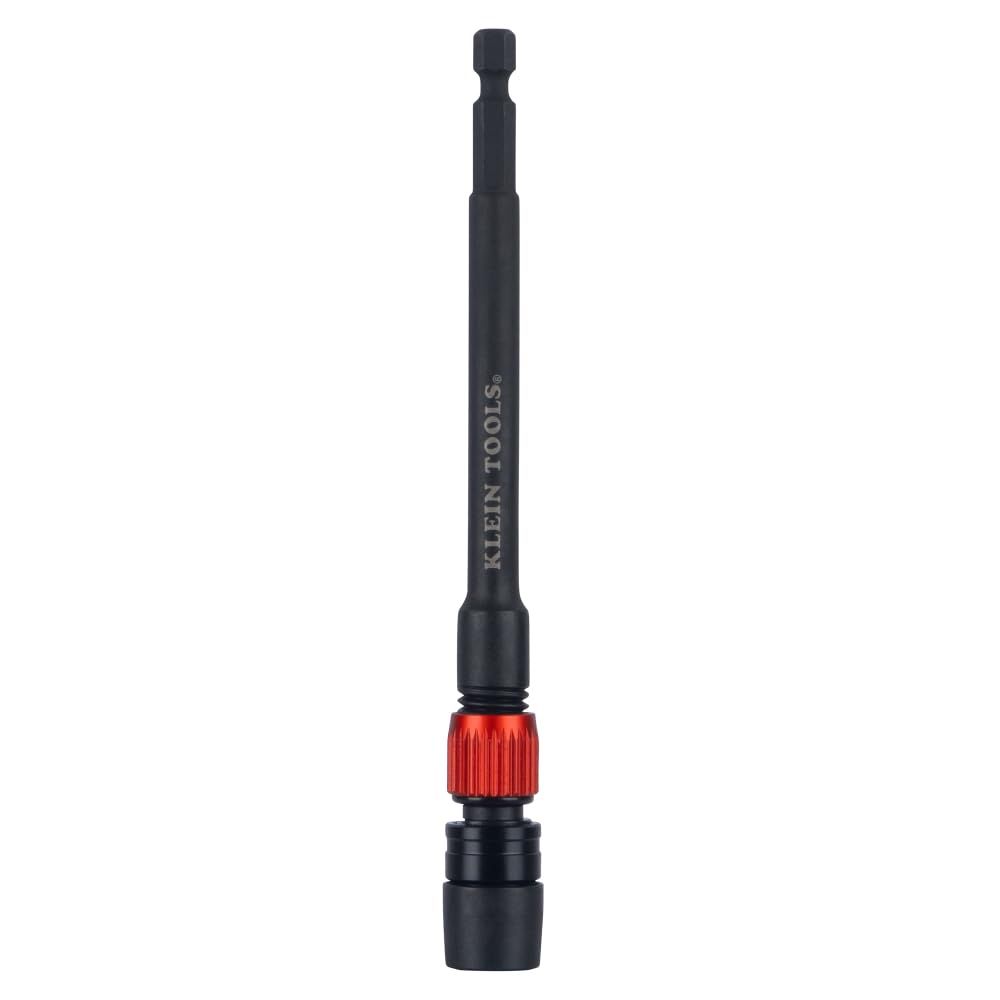 Klein Tools 31088 6インチデュアルロックエクステンション、1/4インチ六角シャンクインパクトビットホルダー、クイックリリースクロックメカニズム、セカンダリツイストロック付き、インパクトドライバーとドリルに対応