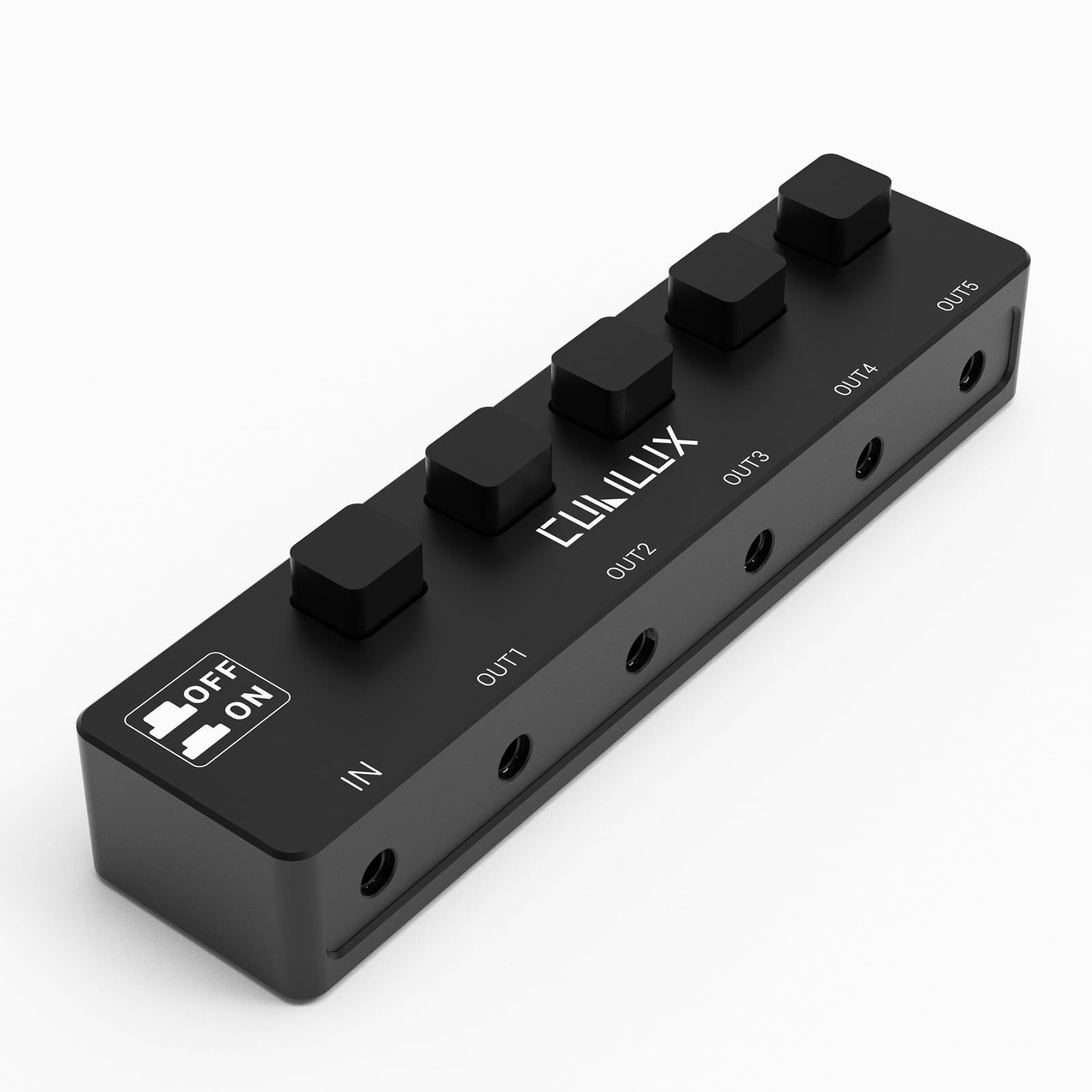Cubilux マルチ 3.5mm ヘッドフォンスプリッター【スイッチコントロール付き】ステレオオーディオ5分配器、5ウェイAUX分岐器、スピーカー・イヤフォン用t