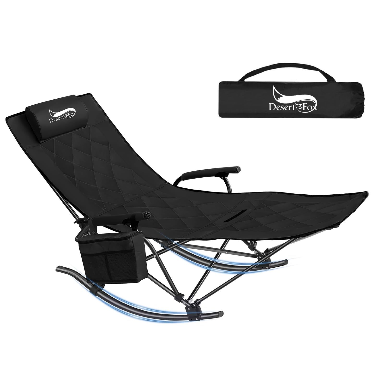 DesertFox rocking chair, rocking bed, recliner, camping chair, suitable for all seasons, 2-way, nap, nap, 2-step adjustment [load capacity 150 kg], outdoor chair, compact folding chair, lightweight chair, portable, picnic leisure