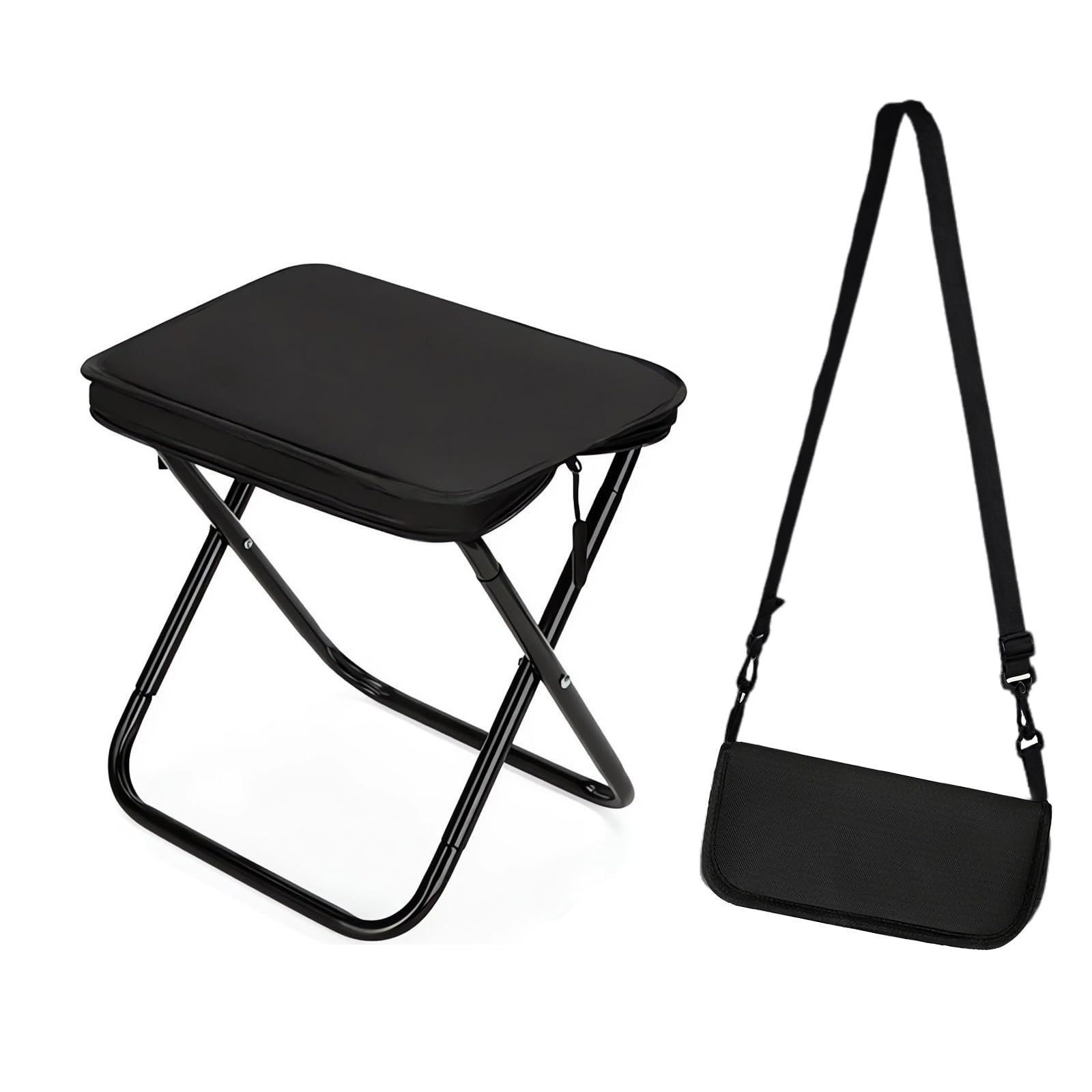 [Popular Choice] Folding Chair, Approx. 320g, Lightweight, Small, Aluminum Alloy Folding Chair, Compact Portable Chair, Portable Chair with Shoulder, Mountain Climbing, Camping, Hiking, Fishing
