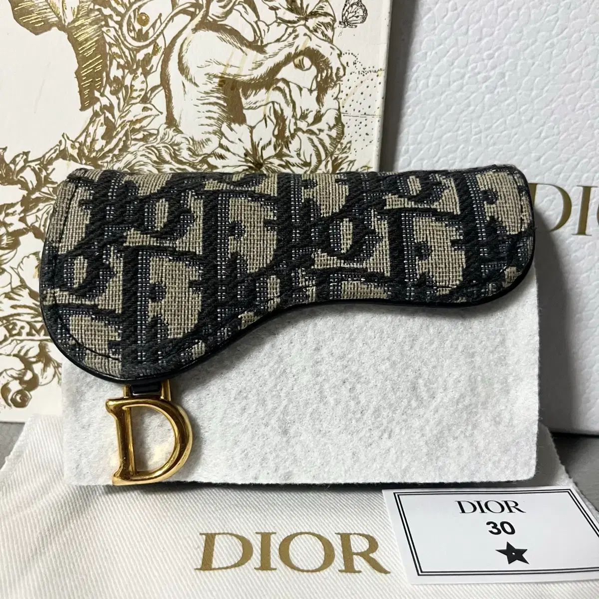 ほぼ新品 Dior オブリーク サドル カードウォレット