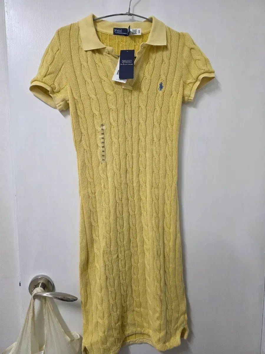ポロ ラルフローレン イエロー ニット ONE PIECE XS
