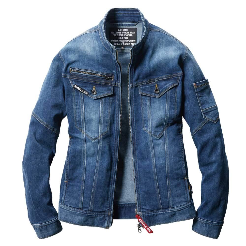 新品 作業服 BURTLE バートル ジャケット(ユニセックス) 5001 コーデュラデニム LL 45インディゴ