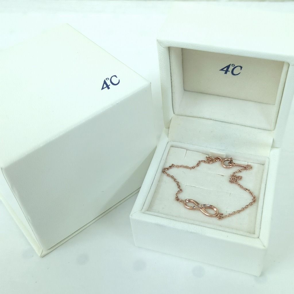4℃　ヨンドシー　インフィニティ　シルバー　ブレスレット　ローズゴールドカラー