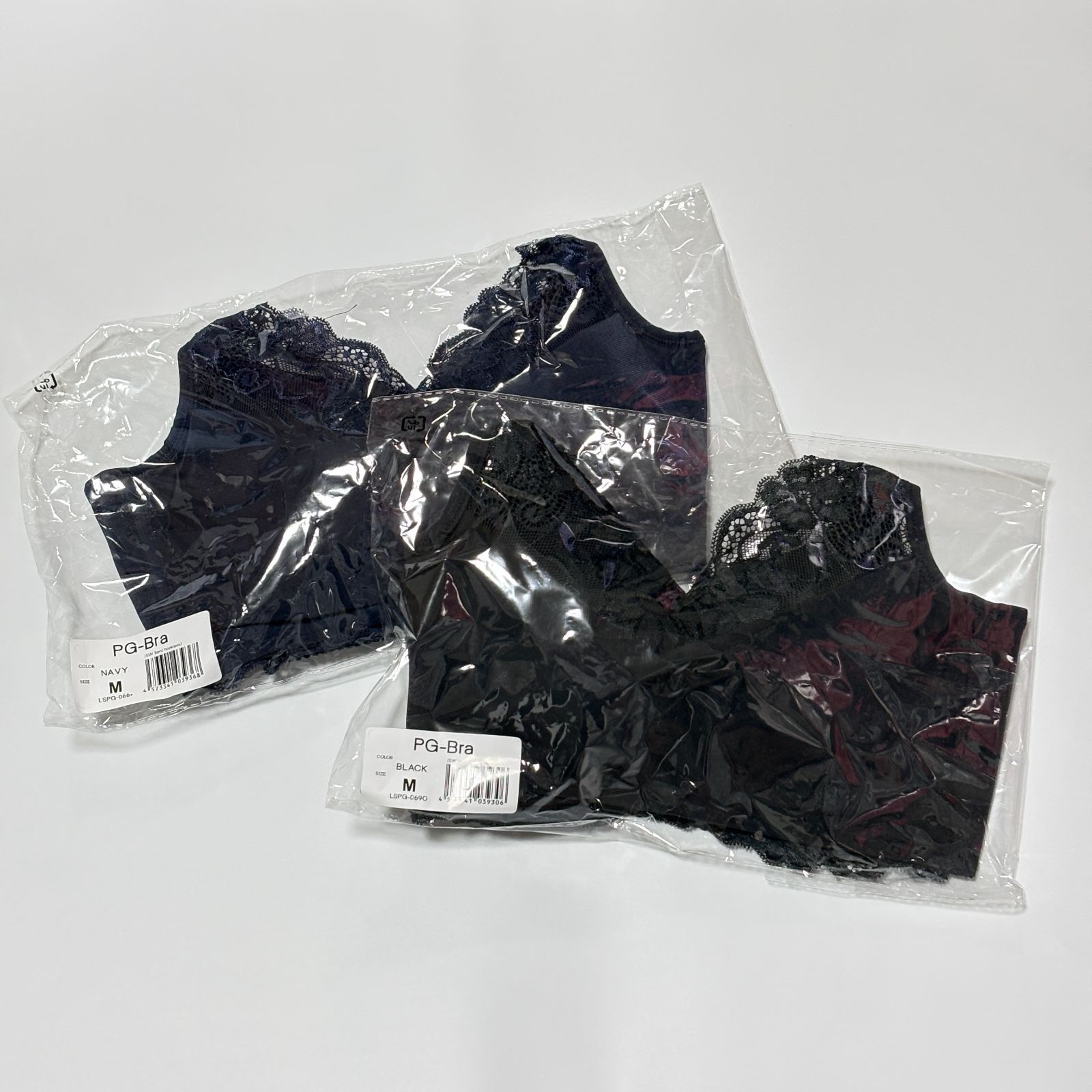 ぴーまま♡【PGブラ】ネイビー・ブラック　ノンワイヤー　S　2枚セット PG-Bra ナイトブラ M ブラック ネイビー 2枚セット 新品未使用品 補正