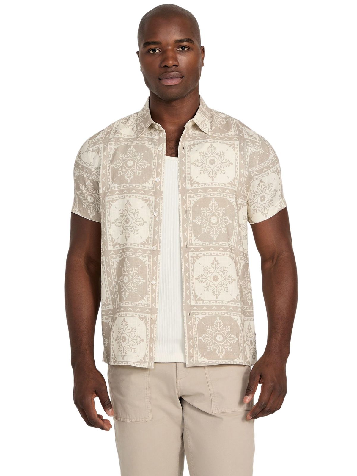 新品 [ゲス] SS MOSLEY TILE PRINT SHIRT