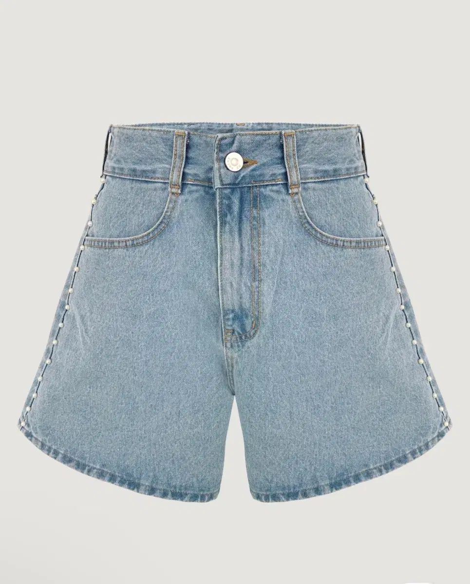 バイシーニ パール デニム ハーフパンツ