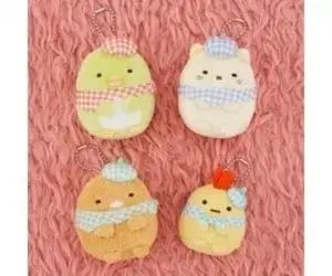 すみっコぐらし CHECK ベレー帽 & スカーフ ボールチェーン マスコット エビフライノシッポ