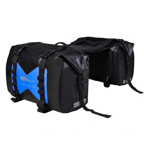 【AFISHTOUR】 バイク用サイドバッグ 防水 ツーリングバッグ キャンプ ロングツーリング オフロード 大容量30L（15L*2 左右セット） 50L（25L*2 左右セット）完全防塵防砂サイドバッグ 取り付け簡単 汎用 サドルバッグ d3ca68c5 14,053円