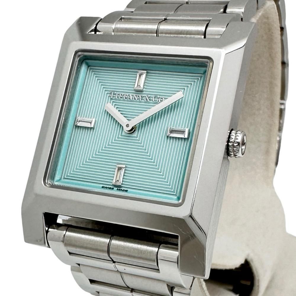 【TIFFANY&Co./ティファニー】67460448 腕時計 ステンレススチール クオーツ ブルー文字盤/シルバーベルト レディース 【中古】【真子質店】【GD】