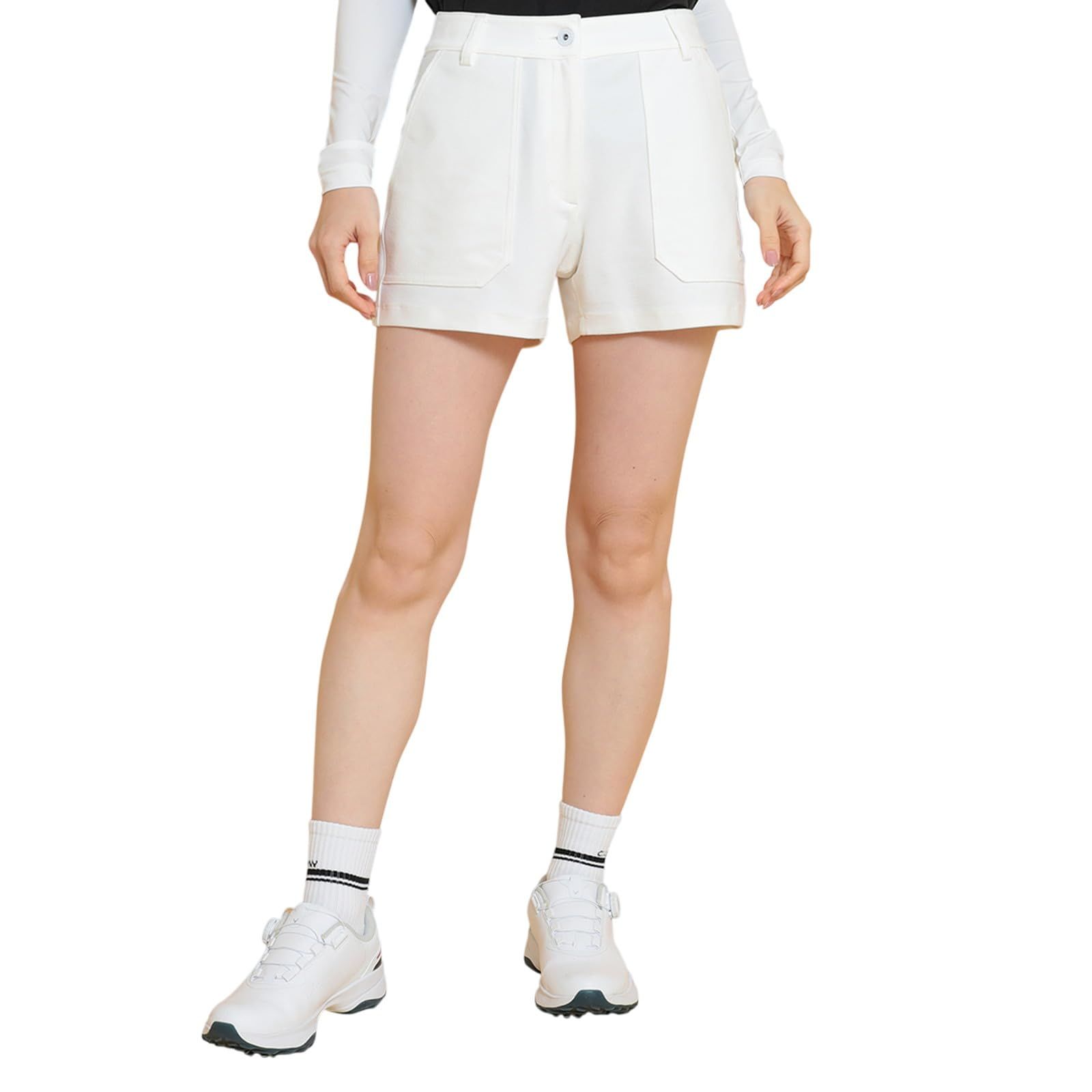 新品 [キャロウェイ] レディース ショートパンツ (8WAYストレッチ・裏クール) / ゴルフ / C25127201 1030_ホワイト L