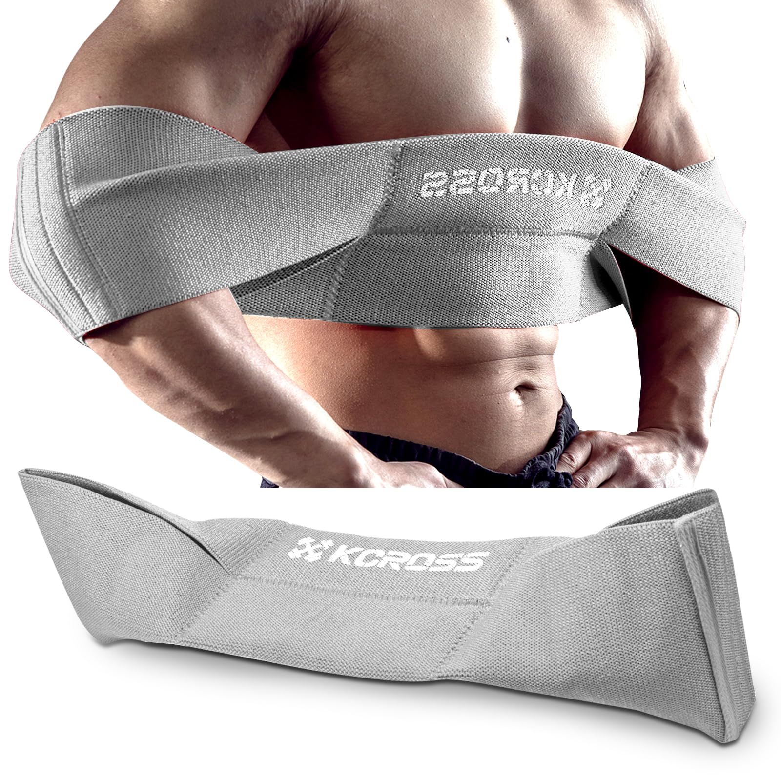 KCROSS ベンチプレスバンド 男女兼用 ウェイトリフティングベンチプレスバンド プッシュアップエクササイズベンチ [クラウドグレー(300ポンド以上)。]