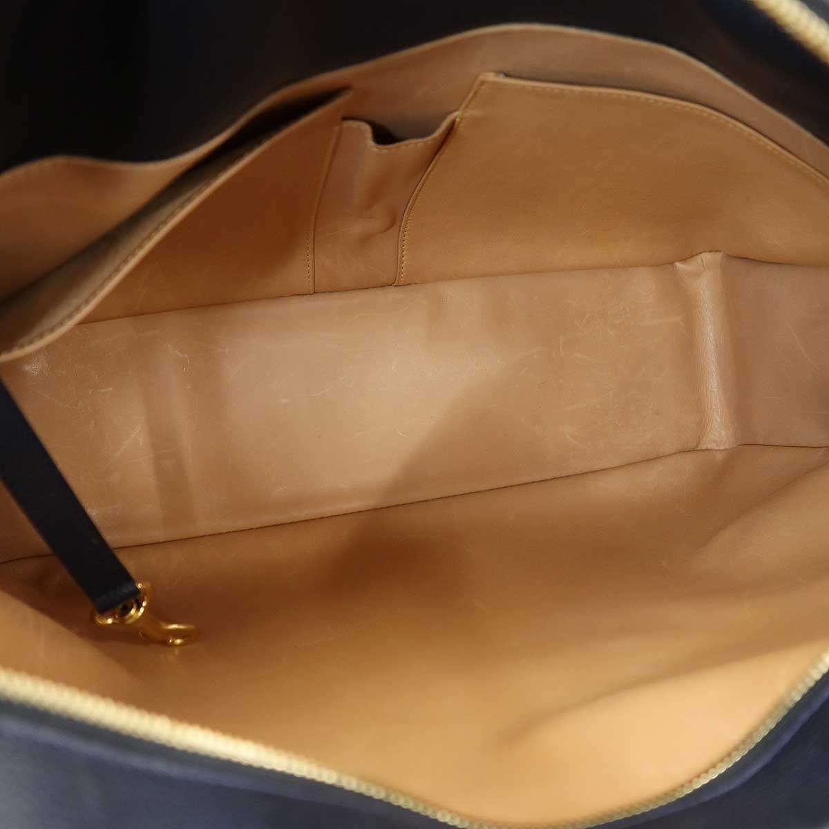 DELVAUX デルヴォー レザーショルダーブリーフケース ネイビー