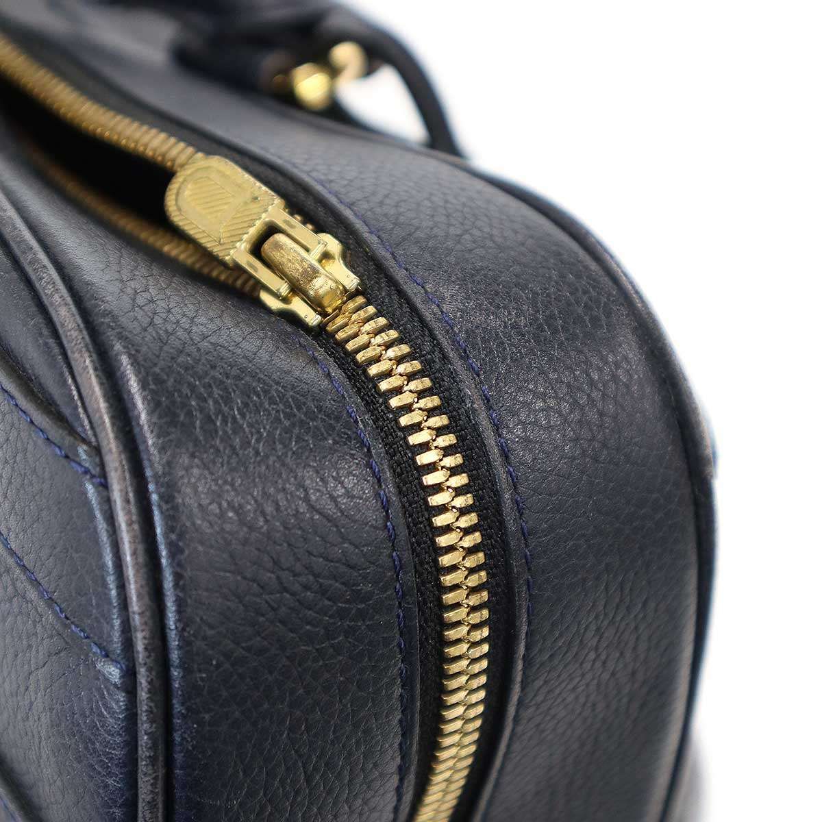 DELVAUX デルヴォー レザーショルダーブリーフケース ネイビー