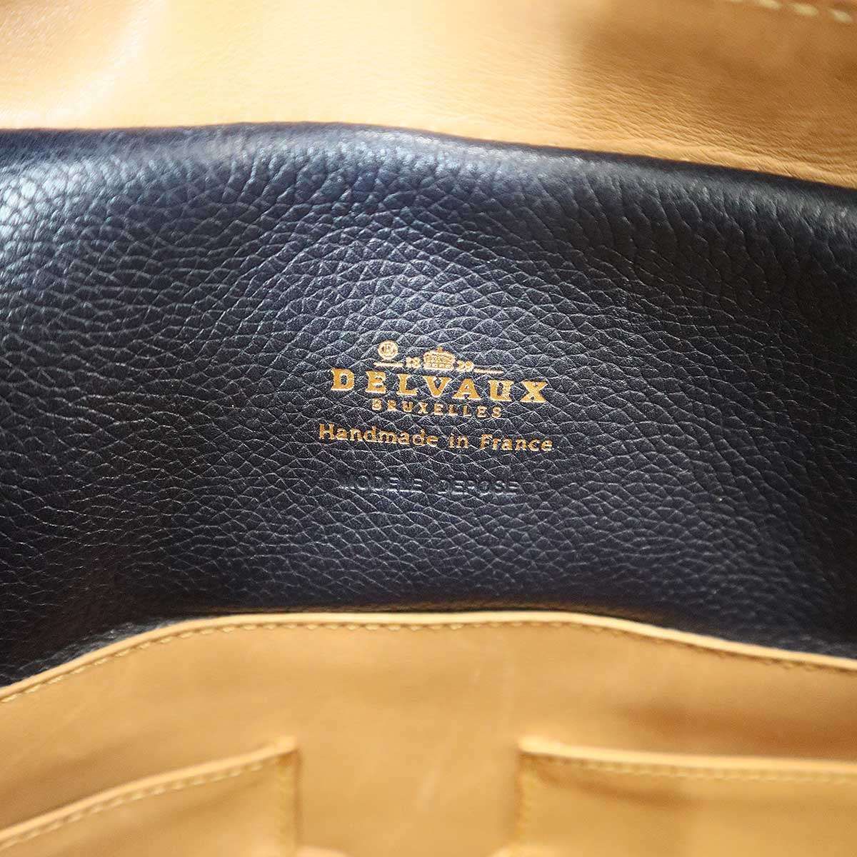 DELVAUX デルヴォー レザーショルダーブリーフケース ネイビー