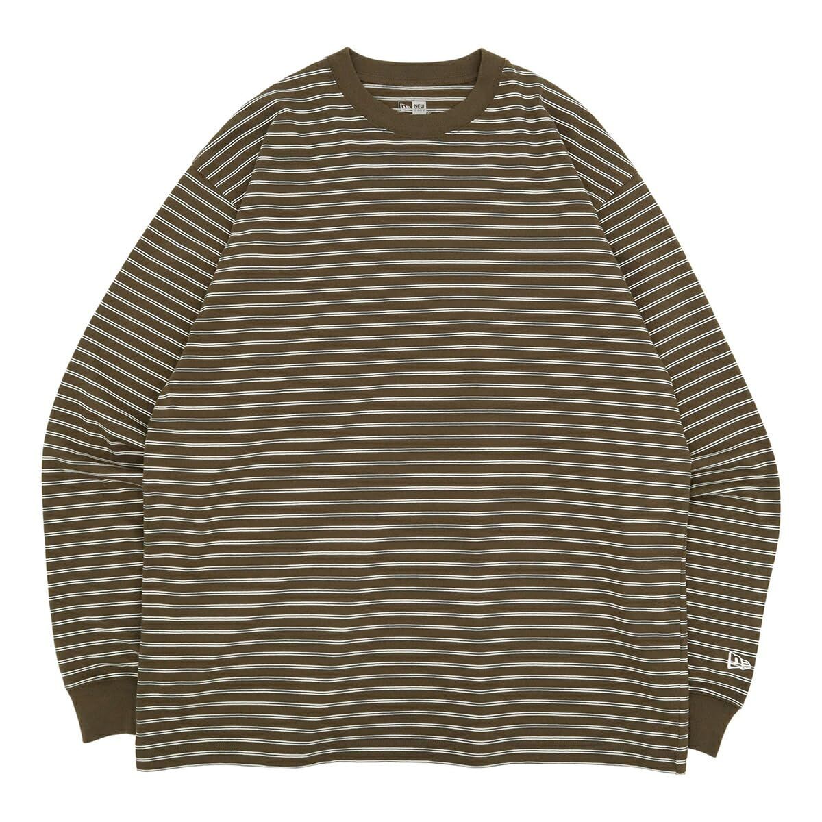 新品 [ニューエラ] 長袖Tシャツ オーバーサイズ ボーダー モス XL LS OS CT TEE MICRO BORDER MOS 7,695円