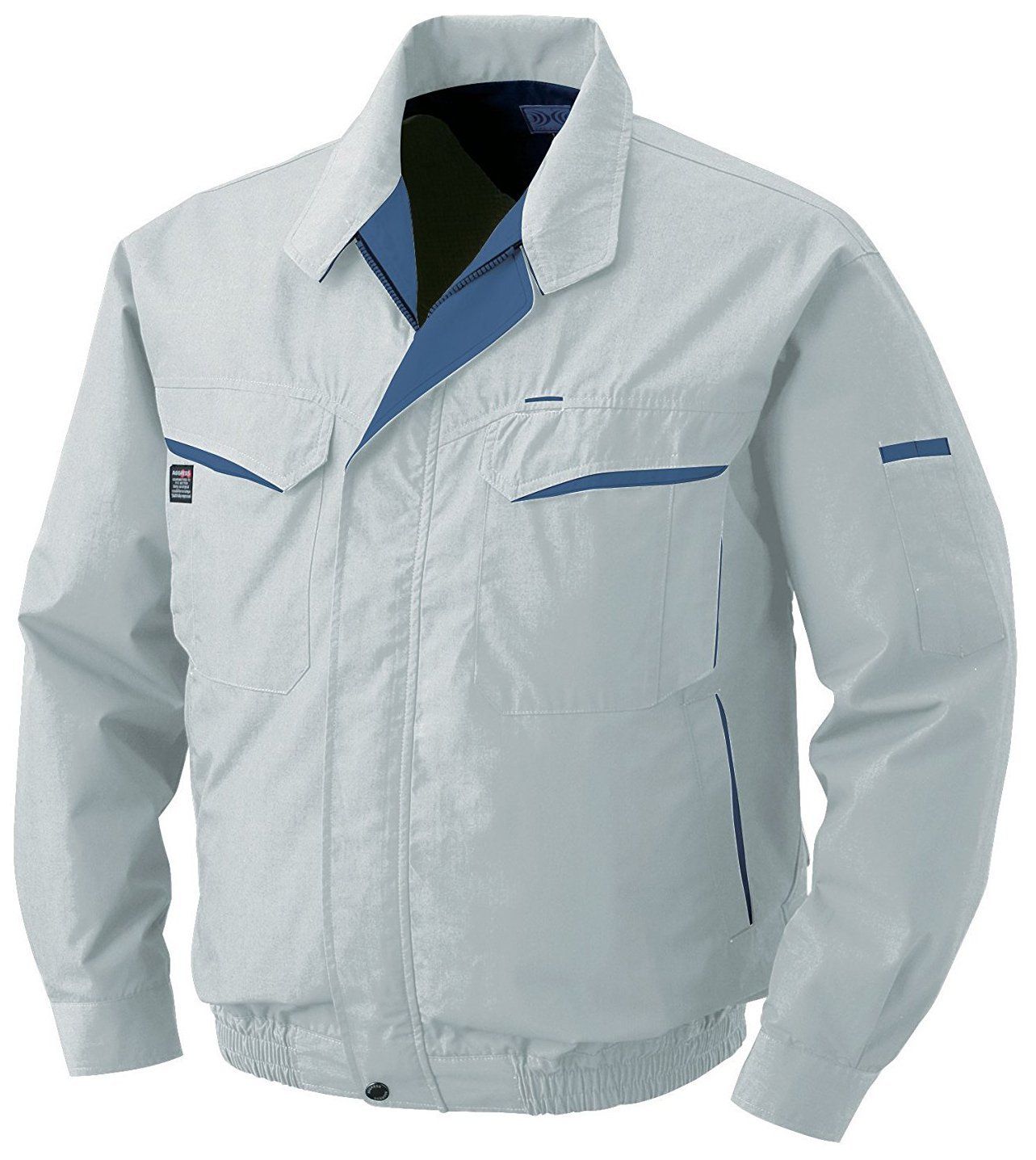新品 空調服 長袖ワークブルゾン KU90470 服のみ 綿・ポリ混紡 シルバー サイズL 8207656