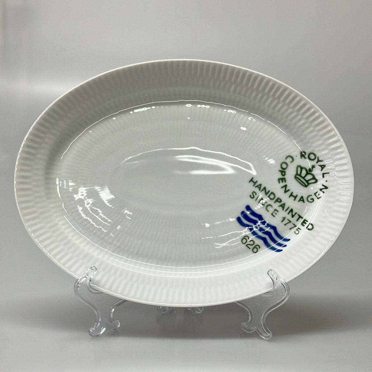 ROYAL COPENHAGEN(ロイヤルコペンハーゲン) プレート新品同様 - 白×ダークグリーン×ネイビー