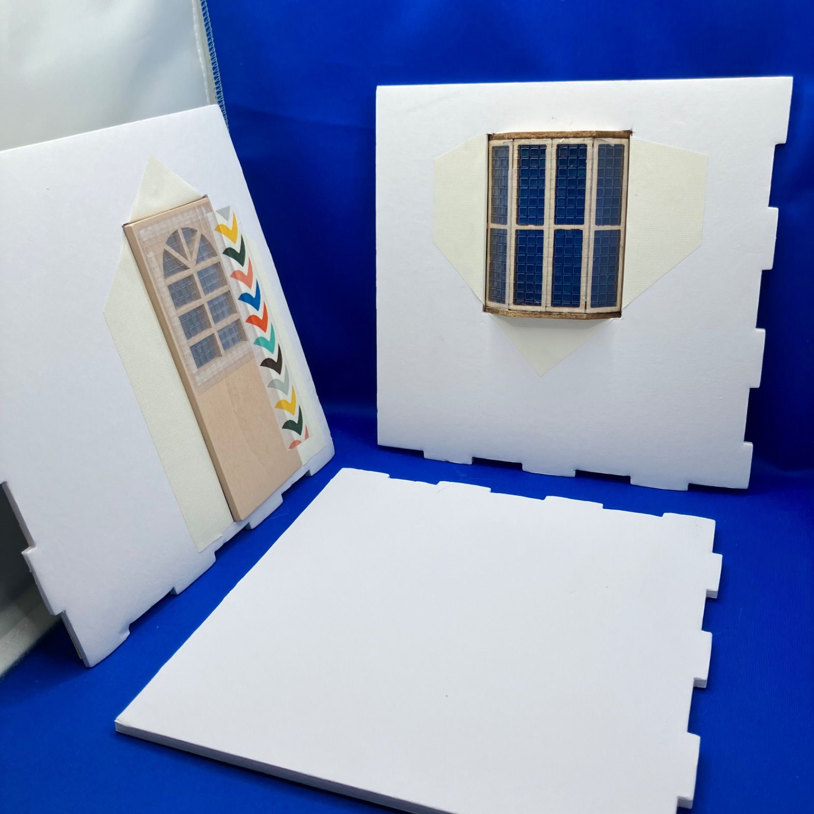 出窓ドールハウス　背景ボード　撮影ボード ミモザ色の部屋】ドールハウス 背景ボード ジオラマ 1/12 ドア 撮影