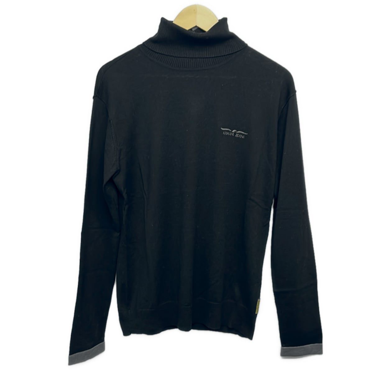 ARMANIJEANS(アルマーニジーンズ) 長袖セーター サイズEU XS メンズ美品 - 黒 長袖/タートルネック/シルク70％×ウール30％