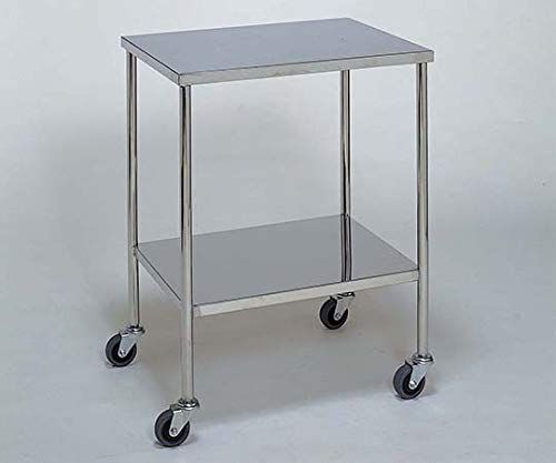 新品 柏ステンレス工業 ステンレスワゴン 機械卓子 (静音使用 枠無) 2段 450×300×800mm ステンレスワゴンMA-511