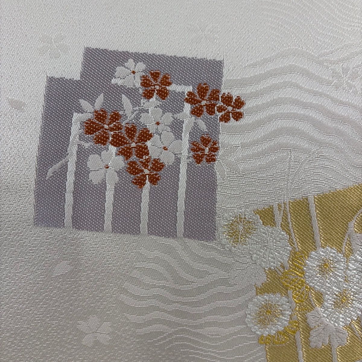 美品】 名古屋帯 秀品 源氏香 桜 薄ピンク 正絹 【中古】