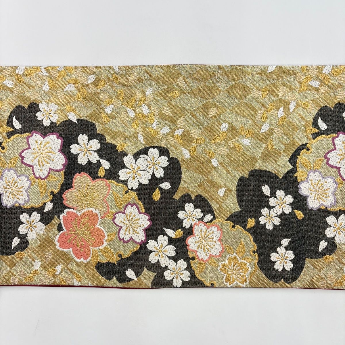 袋帯 秀品 振袖向き 桜 雪輪 金糸 箔 金色 六通 正絹 【中古】 - メルカリ