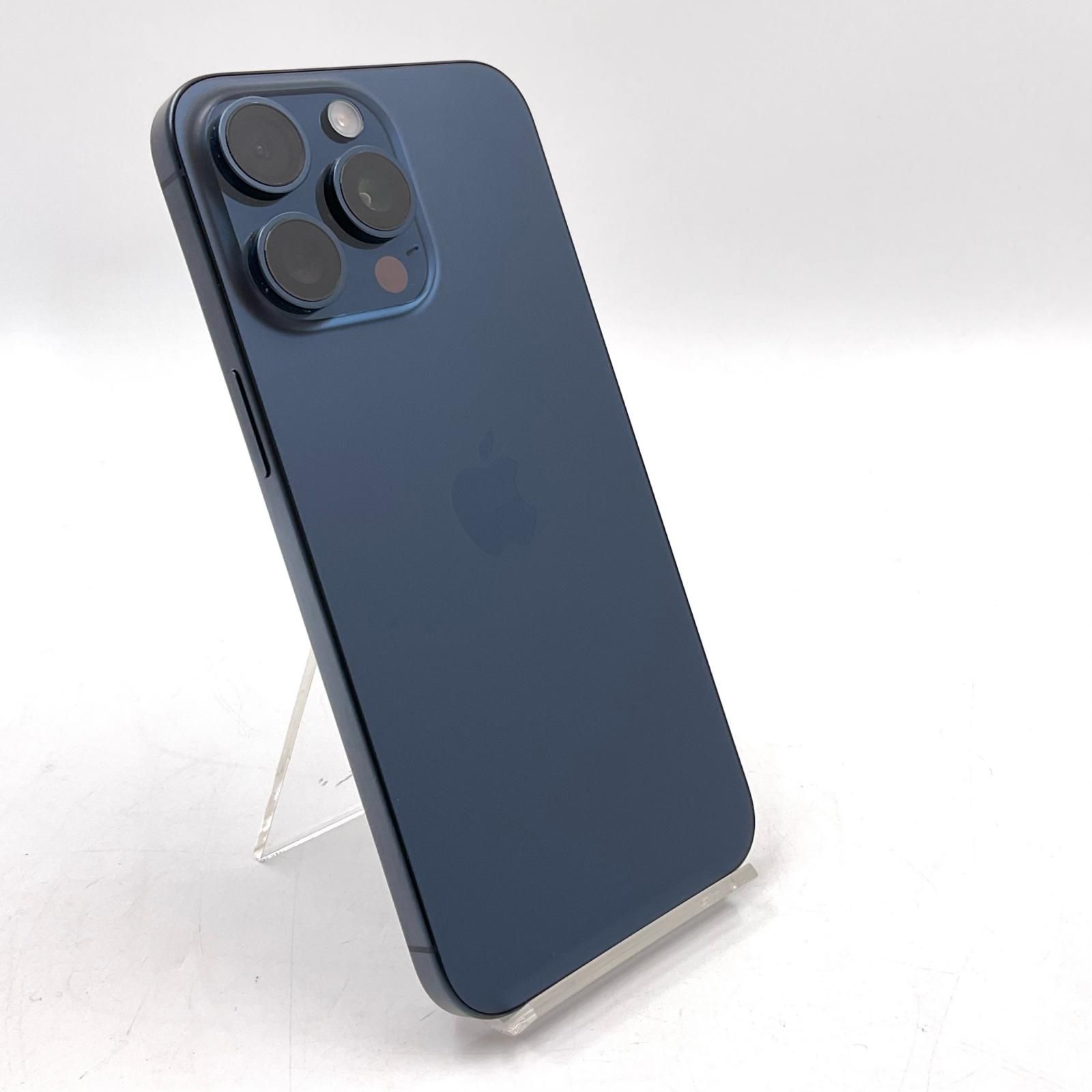 【全額返金保証】【最速発送】 iPhone 15 Pro Max 512GB ブルーチタニウム au SIMフリー 美品 動作確認済 100%