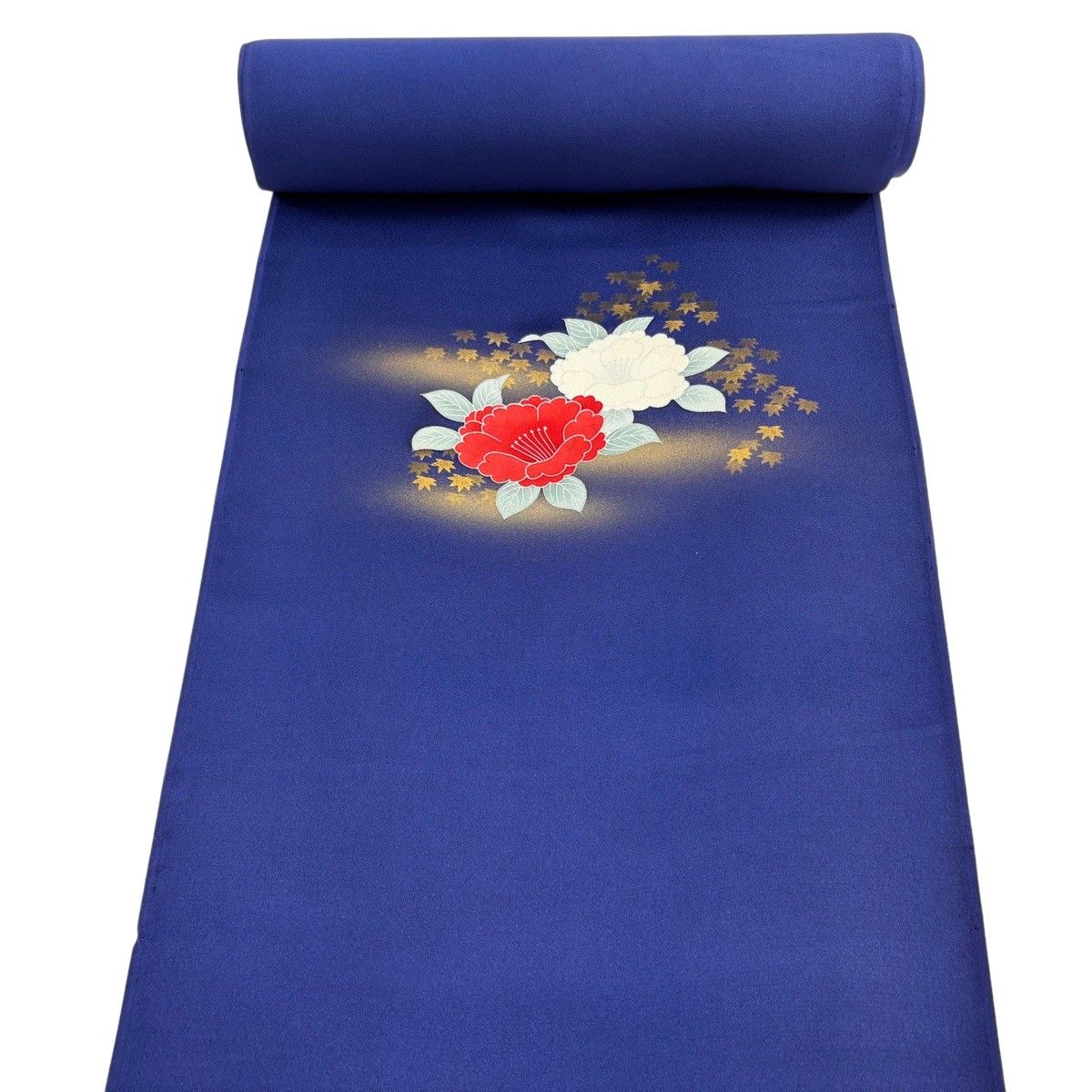反物 秀品 椿 楓 青 正絹 【中古】