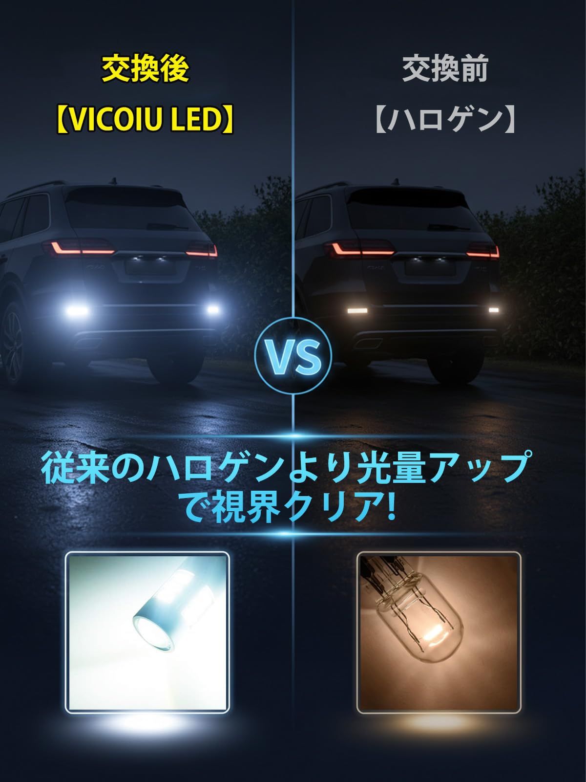 VICOIU S25 led ダブル球 バックランプ ホワイト27連LEDチップ 6500K 爆光 車検対応 1156 S25 led 後退灯 無極性 取付簡単 DC12V車対応